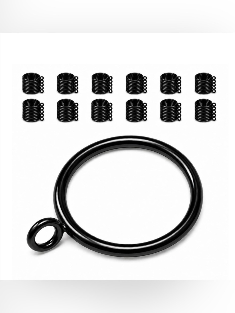 Black Meral Currain Rinfs with Eyelets fits 1-1.25” Curtain Rods 60pc